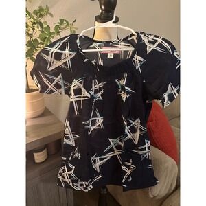 Koi NWOT scrub top xs blue stars